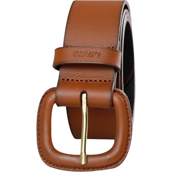 Women's Tan Imported Casual Wrapped Buckle Leather Belt For Jeans Dresses - Picture 2 of 7